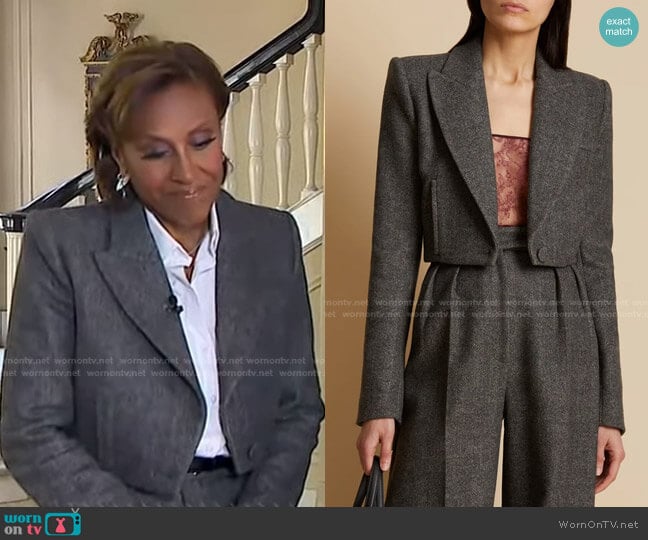 Lucille Cropped Wool Blazer by Khaite worn by Robin Roberts on Good Morning America