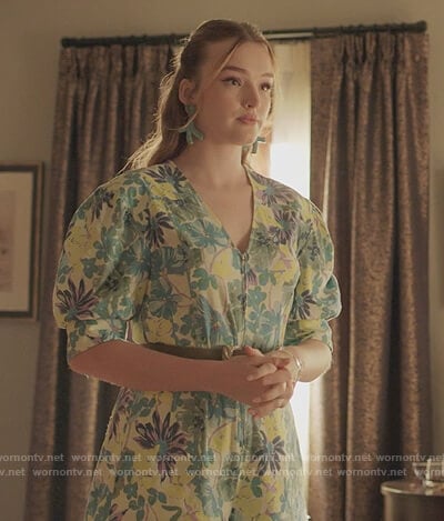 Kirby’s floral print romper on Dynasty