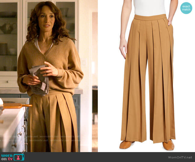 Kirin Pleated Suiting Wide-Leg Pants worn by Bette Porter (Jennifer Beals) on The L Word Generation Q