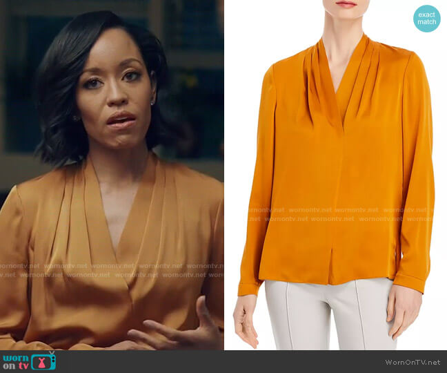 Kobi Halperin Bronze Nellie Blouse worn by Charley Bordelon West (Dawn-Lyen Gardner) on Queen Sugar