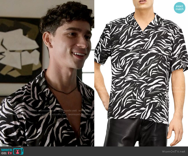 The Kooples Zebra Camp Shirt worn by Troy on American Horror Story