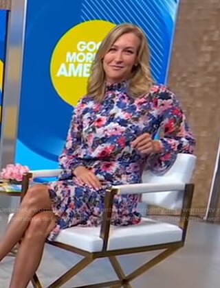 Lara’s floral asymmetric ruffled dress on Good Morning America