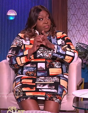 Loni’s abstract print dress on The Real