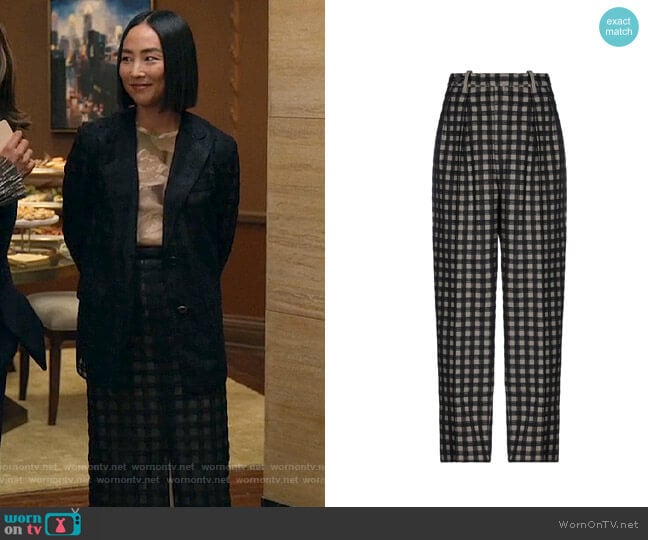 Marco de Vincenzo Casual Pants worn by Stella Bak (Greta Lee) on The Morning Show