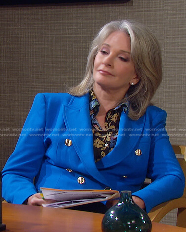 Marlena’s blue double breasted blazer on Days of our Lives