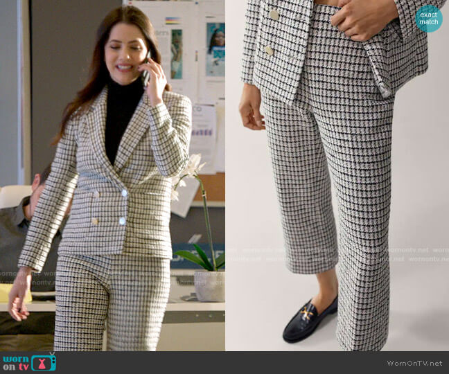 Massimo Dutti Straight Fit Check Trousers worn by Andrea Rojas (Julie Gonzalo) on Supergirl