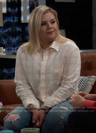 Maxie’s white check blouse on General Hospital