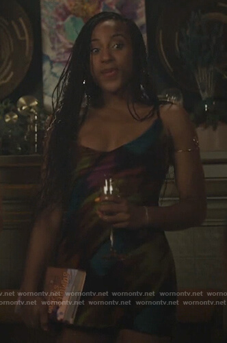 Melody's printed slip dress on Riverdale