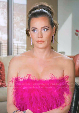 Meredith's pink feather top on The Real Housewives of Salt Lake City