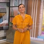 Michelle Miller’s orange ruffled midi dress on CBS Mornings