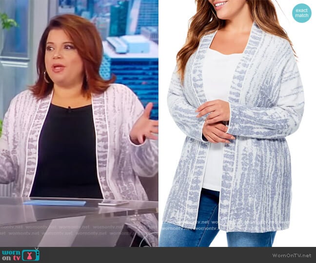 Feel Good Open Front Cardigan by Nic + Zoe worn by Ana Navarro on The View