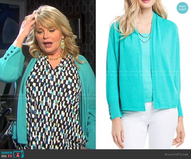 Lightweight Book Club Cardigan by Nic+Zoe worn by Bonnie Lockhart (Judi Evans) on Days of our Lives