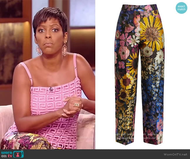 Fil Coupe Straight Leg Pants by Oscar de la Renta worn by Tamron Hall on Tamron Hall Show