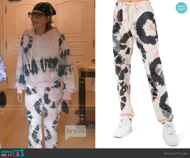 Powder Boy Tie Dye Print Sweatpants by Pam & Gela worn by Lisa Rinna on The Real Housewives of Beverly Hills