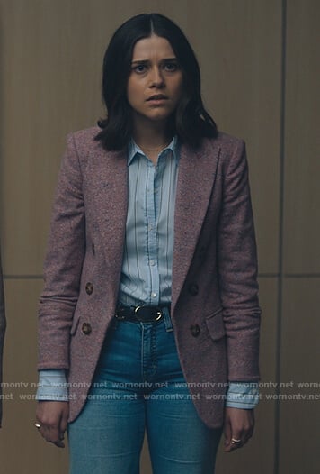 Liz’s pink marled blazer on Billions