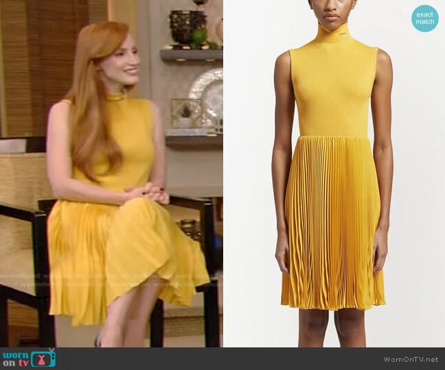 Crepe de Chine Dress by Prada worn by Jessica Chastain on Live with Kelly and Ryan