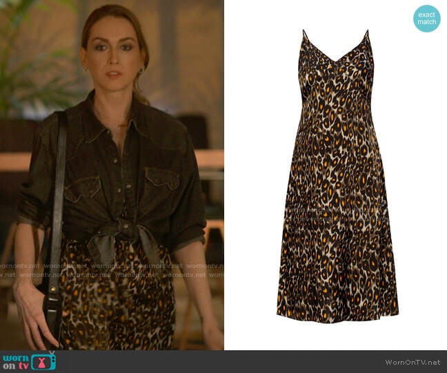 R13 Leopard Printed Dress worn by Tess Van De Berg (Jamie Clayton) on The L Word Generation Q