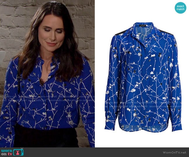 Rag & Bone Therese Blouse worn by Quinn Fuller (Rena Sofer) on The Bold and the Beautiful