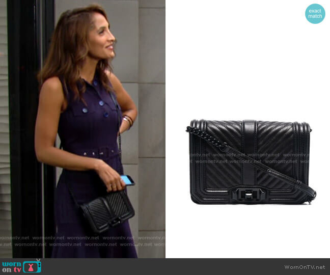 Rebecca Minkoff Chevron Quilted Small Love Bag worn by Lily Winters (Christel Khalil) on The Young and the Restless