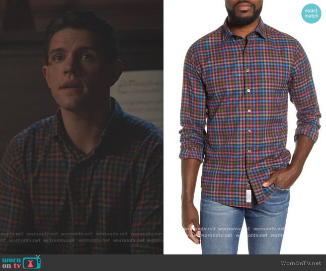 Evansdale Sports Fit Shirt by Rodd and Gunn worn by Casey Cott on Riverdale