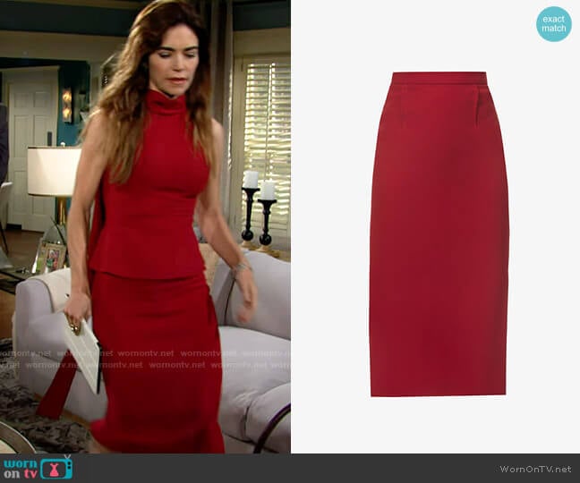 Roland Mouret Arreton Skirt worn by Victoria Newman (Amelia Heinle) on The Young and the Restless