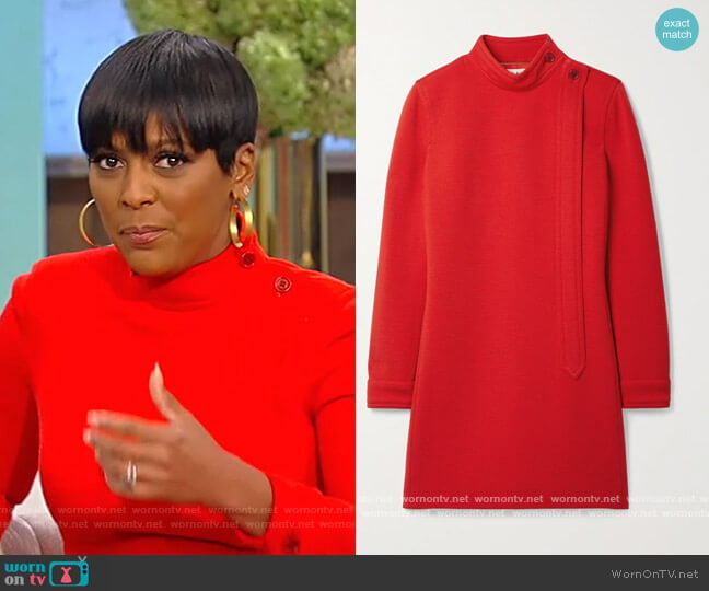 Wool-blend mini dress by Saint Laurent worn by Tamron Hall on Tamron Hall Show