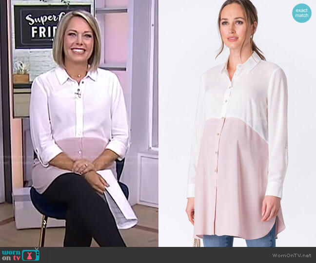 WornOnTV: Dylan’s two-tone maternity shirt tunic on Today | Dylan ...