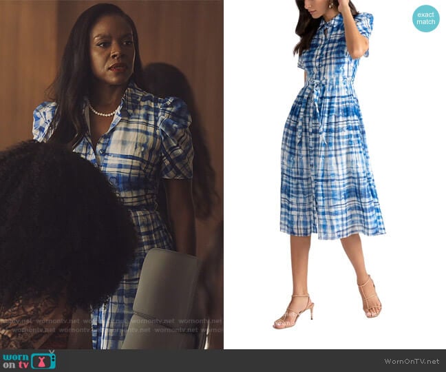 WornOnTV: Leah’s blue plaid midi dress on Our Kind of People | Nadine ...