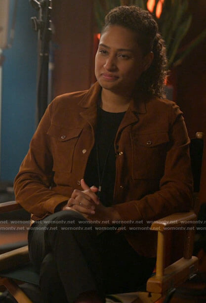 Sophie’s brown suede jaket on The L Word Generation Q