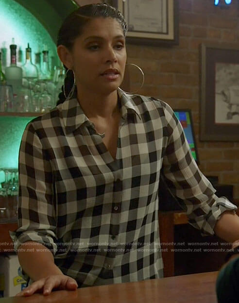 Stella’s gingham check shirt on Chicago Fire