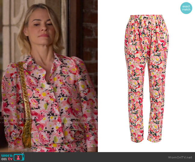 Stella McCartney Christine Watercolor Floral Silk Trousers worn by Alice Pieszecki (Leisha Hailey) on The L Word Generation Q