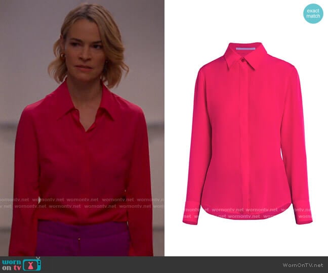 Stella McCartney Willow Silk Shirt worn by Alice Pieszecki (Leisha Hailey) on The L Word Generation Q