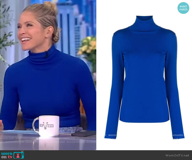 Funnel-neck long-sleeve top by Stella McCartney worn by Sara Haines on The View