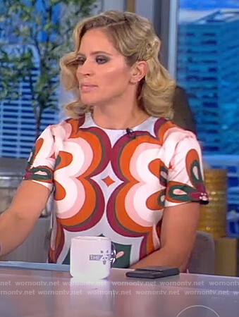 Sara’s white floral print mini dress on The View