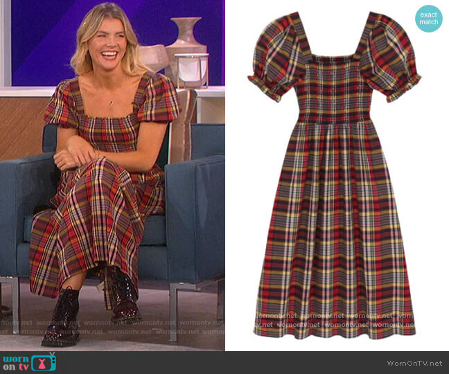 The Savanna Dress by The Great worn by Amanda Kloots on The Talk