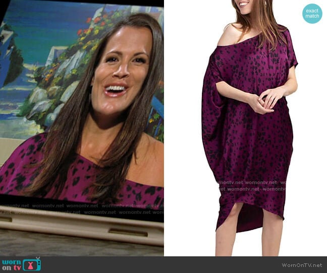 Trina Turk Berry in Love Radiant Dress worn by Chelsea Lawson (Melissa Claire Egan) on The Young and the Restless