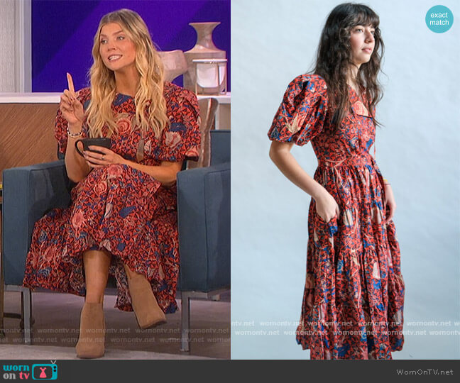 Agathe Dress by Ulla Johnson worn by Amanda Kloots on The Talk