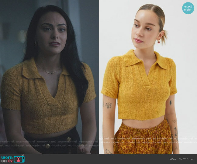 Andrea Cropped Sweater by Urban Outfitters worn by Veronica Lodge (Camila Mendes) on Riverdale