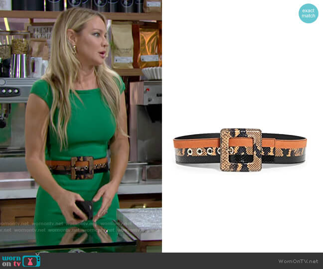 Veronica Beard Risa Belt worn by Sharon Newman (Sharon Case) on The Young and the Restless