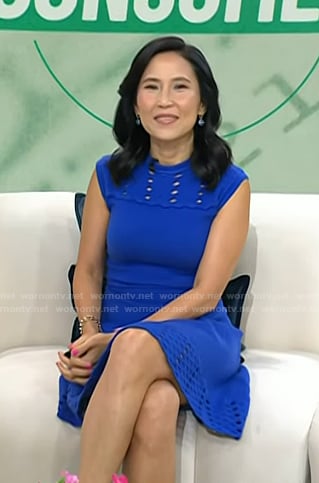 Vicky’s blue eyelet knit dress on Today