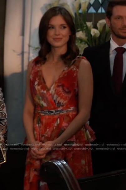 Willow’s red floral gown on General Hospital