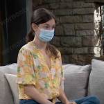 Willow’s yellow floral tie waist top on General Hospital