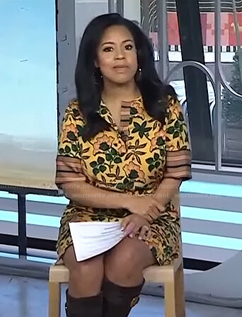 Sheinelle’s yellow floral dress on Today