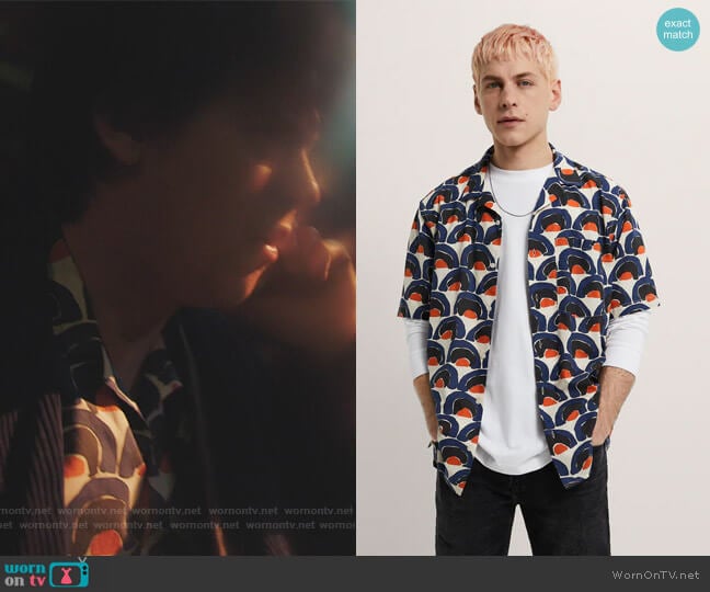 Geometric Print Shirt by Zara worn by Jughead Jones (Cole Sprouse) on Riverdale