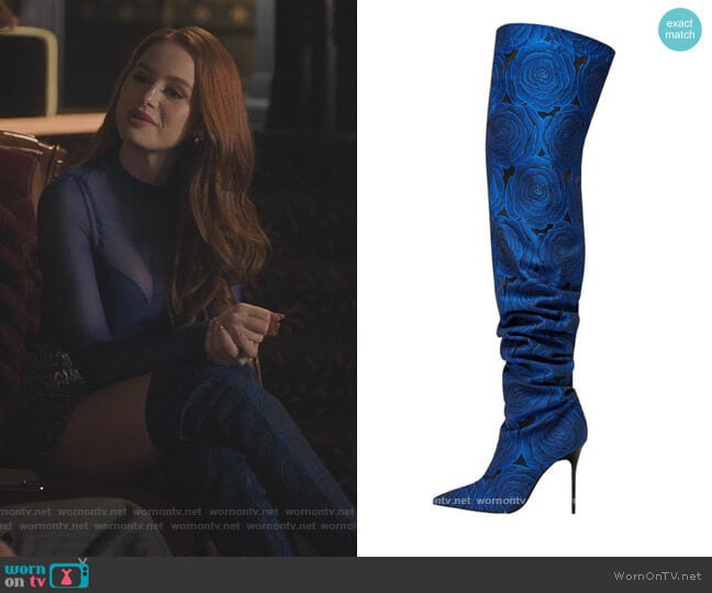 Rose Jacquard Boots by Zara worn by Cheryl Blossom (Madelaine Petsch) on Riverdale