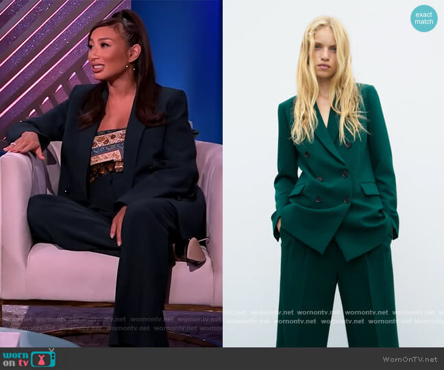 Tailored Double Breasted Blazer by Zara worn by Jeannie Mai on The Real