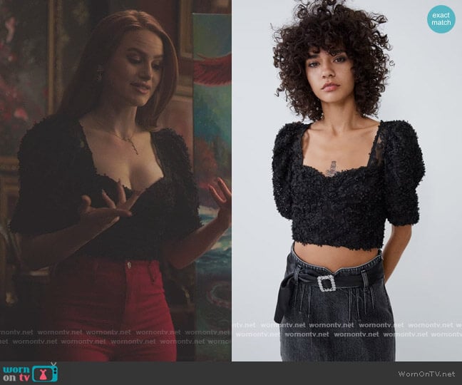 Tulle Sweetheart Top by Zara worn by Cheryl Blossom (Madelaine Petsch) on Riverdale