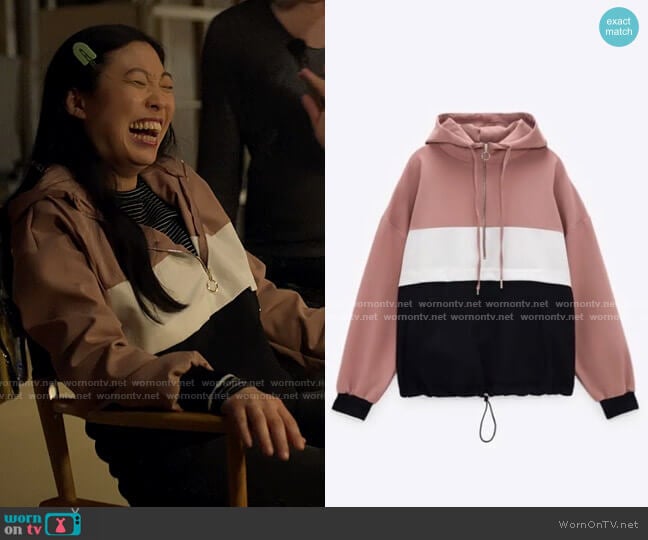 Zara Zip Sweatshirt worn by Nora Lum (Awkwafina) on Awkwafina is Nora From Queens