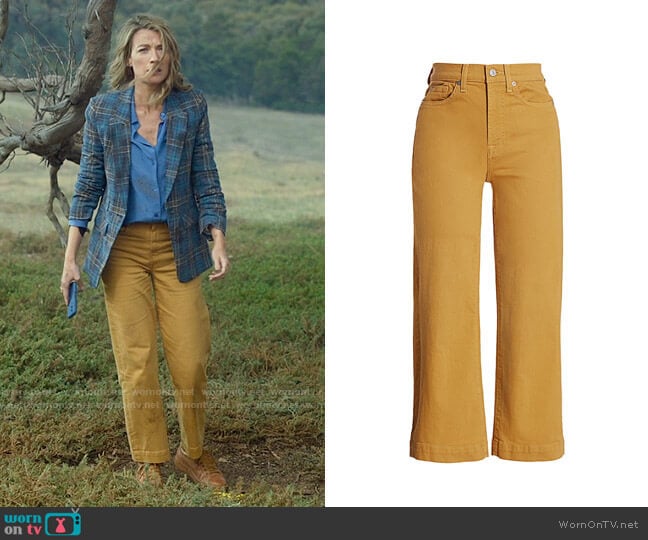 7 For All Mankind Alexa High-Rise Crop Wide Leg Jeans in Amber worn by Eve Harris (Natalie Zea) on La Brea