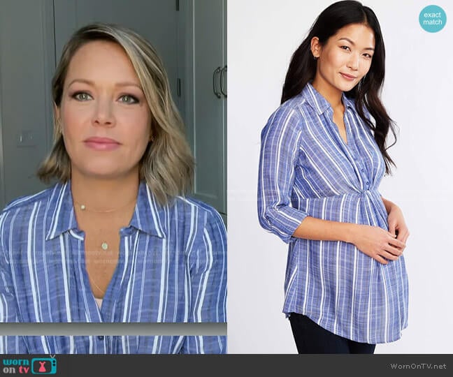 Convertible Sleeve Maternity Shirt by A Pea in the Pod worn by Dylan Dreyer on Today